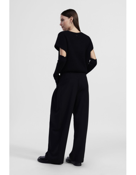 High-Waisted Wide-Leg Trousers with Pleats Dixie