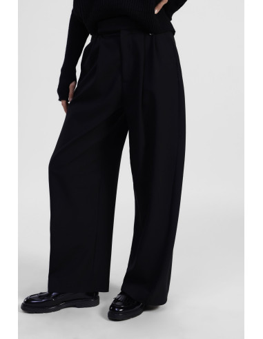 Pantalon ample taille haute à pinces Dixie