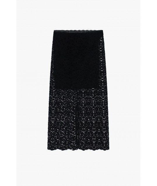 Dixie Lace Midi Skirt With Front Panel