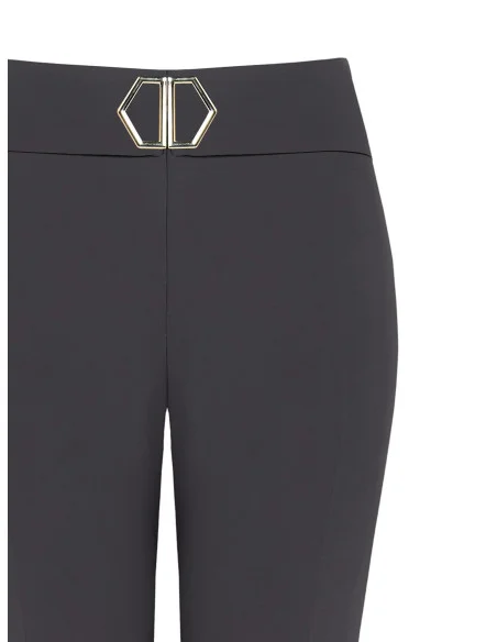 Technical Fabric Palazzo Trousers With Belt And Buckle Rinascimento