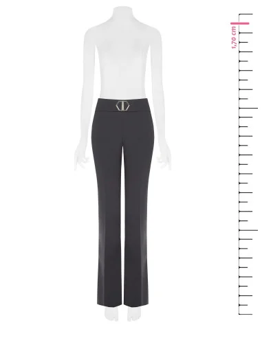 Pantalone Palazzo In Tessuto Tecnico Con Cintura E Fibbia Rinascimento