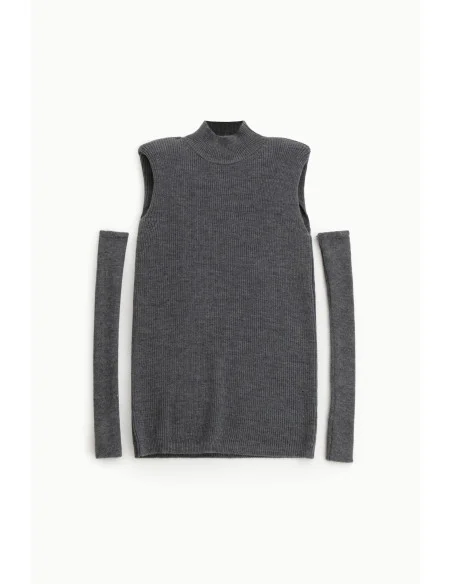 Top Smanicato A Costine Con Maniche Staccabili Dixie
