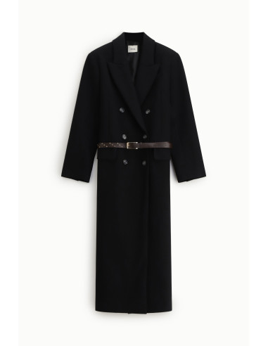 Dixie Long Double Breasted Coat With Studded Belt - Vestiti Firmati...