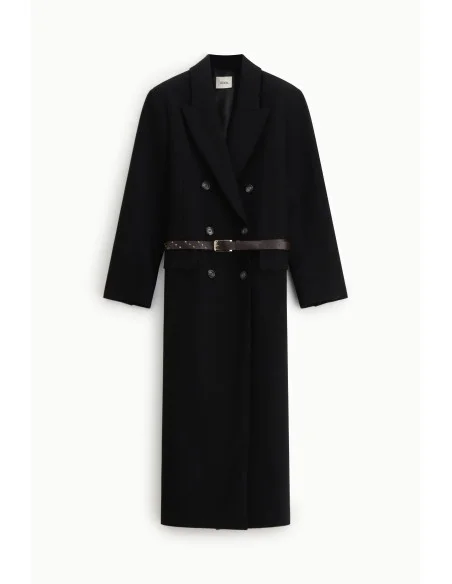 Manteau long croisé avec ceinture cloutée Dixie