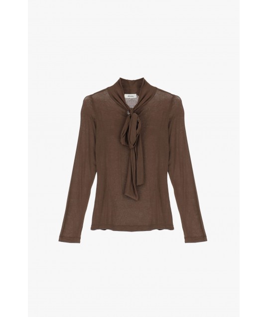 Top A Manica Lunga Con Fiocco E Taglio Dritto Dixie