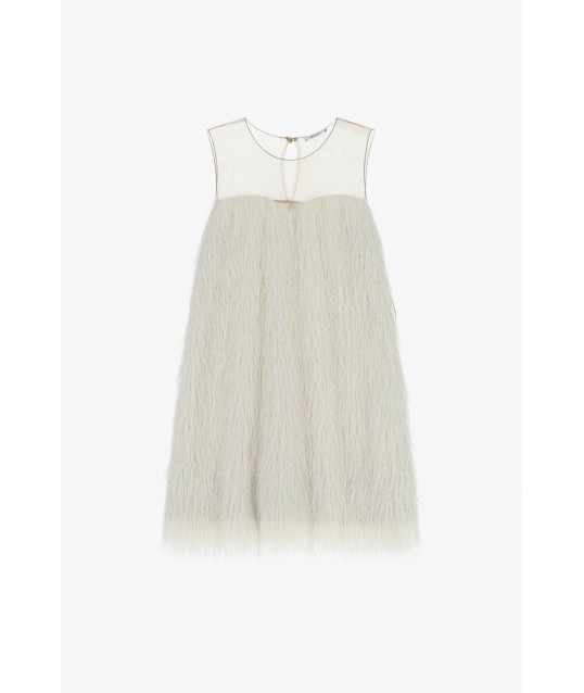 Short Dress With Transparent Insert And Dixie Fringes