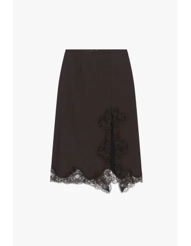 Gonna Midi Con Inserto E Bordo In Pizzo Dixie