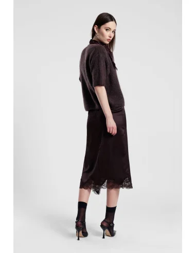 Gonna Midi Con Inserto E Bordo In Pizzo Dixie