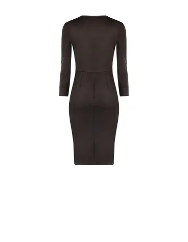 Robe fourreau en mélange de viscose avec décolleté croisé en V Rinascimento