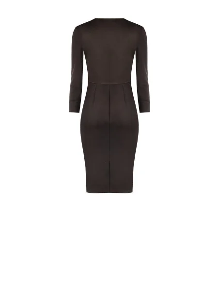Robe fourreau en mélange de viscose avec décolleté croisé en V Rinascimento