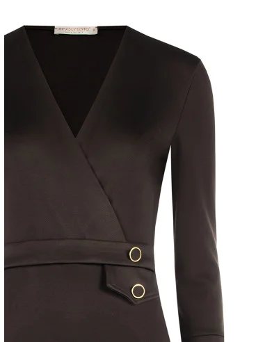 Robe fourreau en mélange de viscose avec décolleté croisé en V Rinascimento