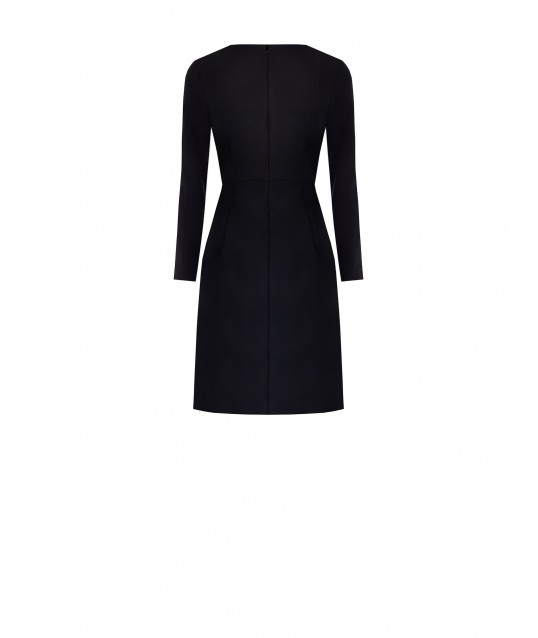 Short Sheath Dress In Bi-Stretch Fabric With Georgette Bandage Rinascimento