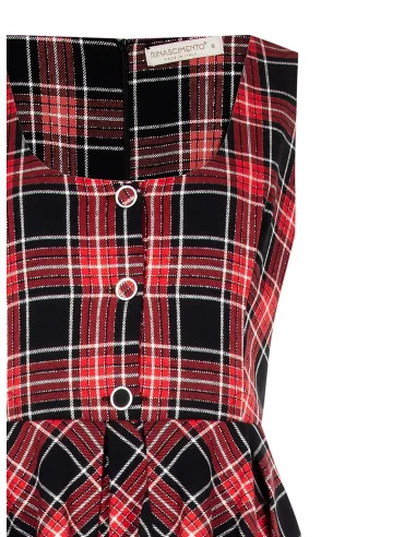 Abito Corto A Ruota In Tartan Con Filato In Lurex Effetto Glitter Rinascimento