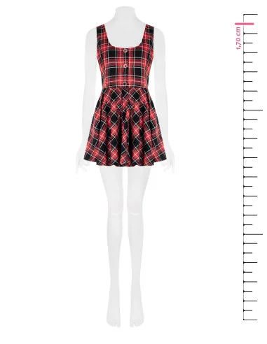 Abito Corto A Ruota In Tartan Con Filato In Lurex Effetto Glitter Rinascimento