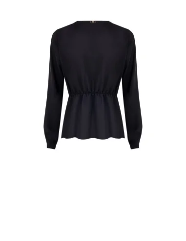 Blusa In Raso Opaco Con Scollo A V Incrociato Rinascimento