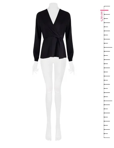 Blouse en satin mat avec décolleté en V croisé Rinascimento