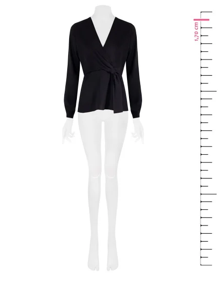 Blouse en satin mat avec décolleté en V croisé Rinascimento