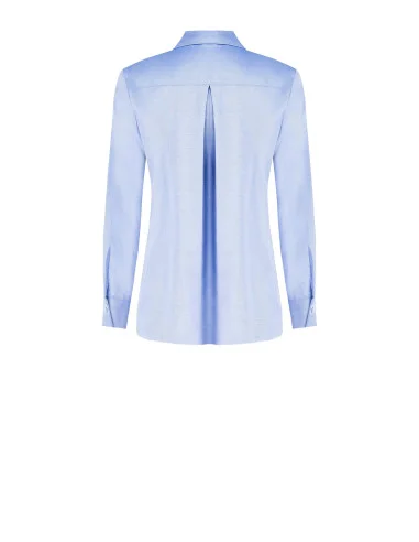 Oversized Cotton Blouse with Tie and Chest Pocket Rinascimento