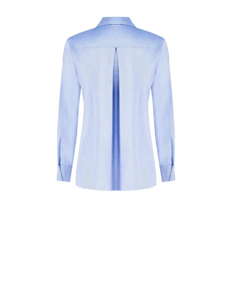 Oversized Cotton Blouse with Tie and Chest Pocket Rinascimento