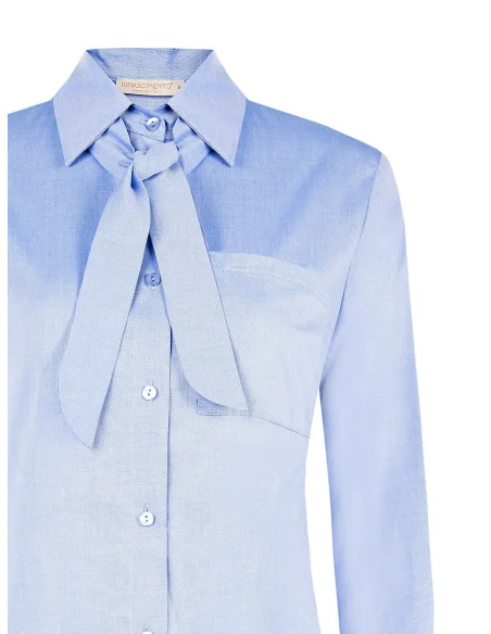 Camicia Ampia In Cotone Con Cravattino E Taschino Rinascimento