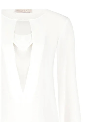 Fitted Georgette Blouse with Deep V-Neck Rinascimento