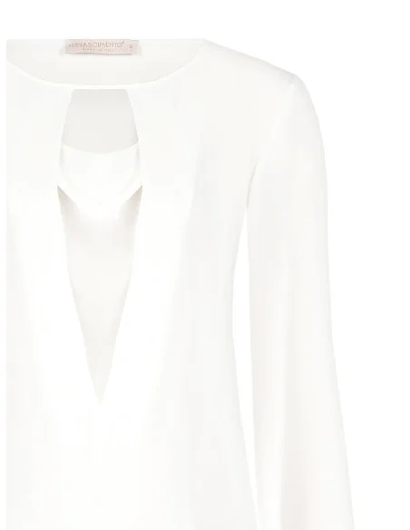 Fitted Georgette Blouse with Deep V-Neck Rinascimento