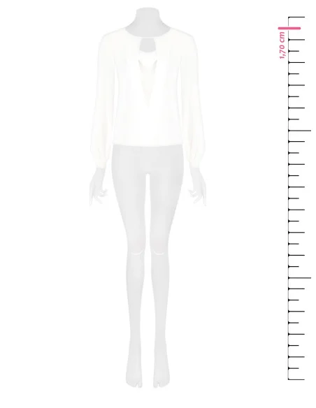 Fitted Georgette Blouse with Deep V-Neck Rinascimento