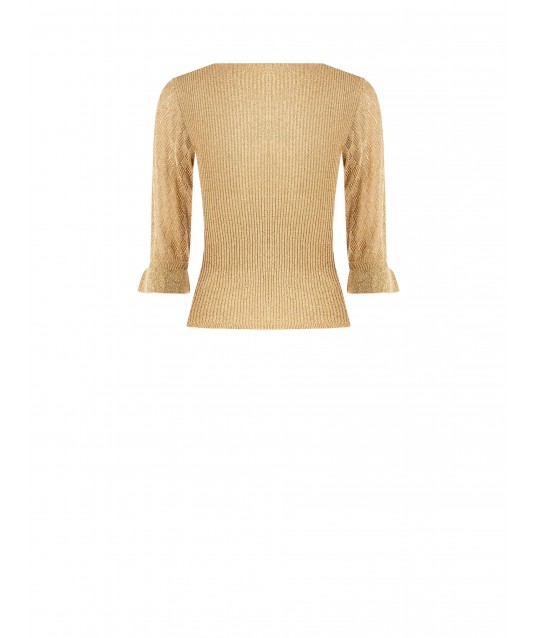 Top A Coste Con Filato In Lurex E Scollo A V Rinascimento