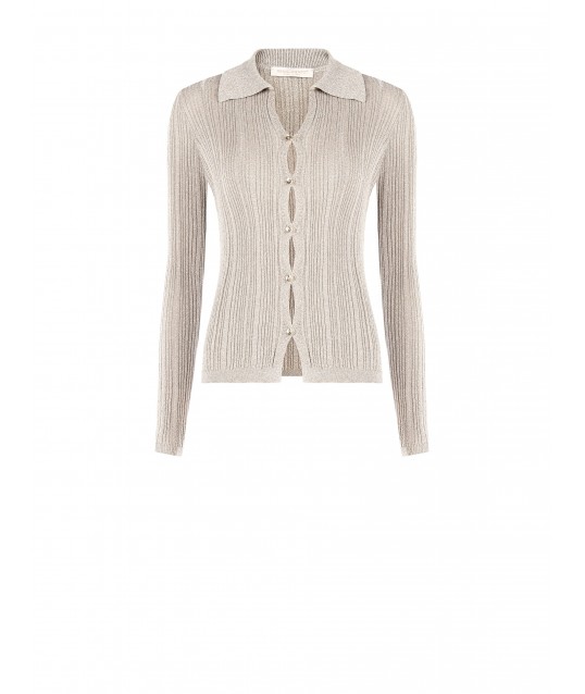 A-line polo shirt with Lurex and buttons Rinascimento