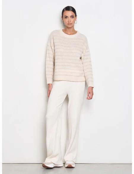 Maglione A Righe Intrecciate Con Lurex Rinascimento