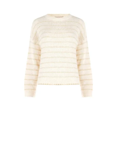 Maglione A Righe Intrecciate Con Lurex Rinascimento