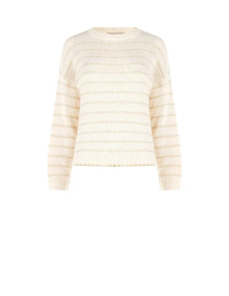 Pull à rayures torsadées avec lurex Rinascimento