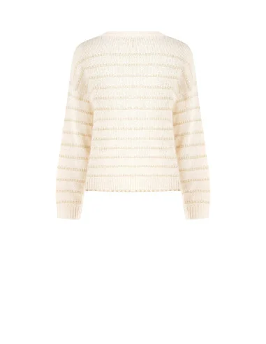 Pull à rayures torsadées avec lurex Rinascimento