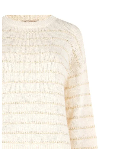 Pull à rayures torsadées avec lurex Rinascimento