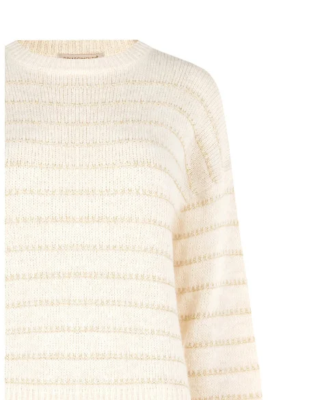 Maglione A Righe Intrecciate Con Lurex Rinascimento