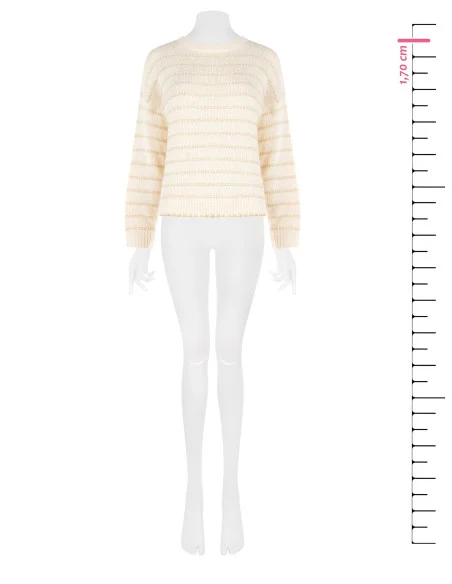 Pull à rayures torsadées avec lurex Rinascimento