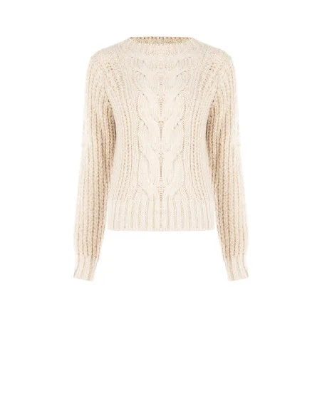 Maglione Con Trama A Treccia Maxi E Girocollo Ampio Rinascimento