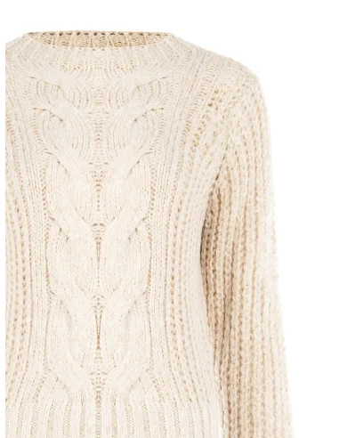 Maglione Con Trama A Treccia Maxi E Girocollo Ampio Rinascimento