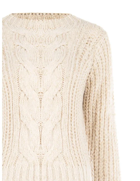 Maglione Con Trama A Treccia Maxi E Girocollo Ampio Rinascimento