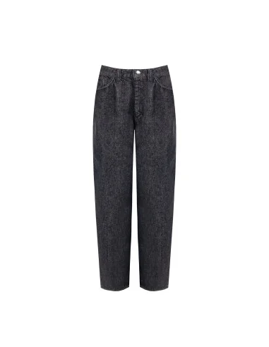 Jean wide leg avec étiquette logo sur la poche arrière Rinascimento