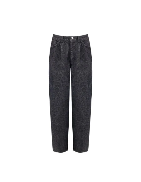 Wide-Leg Jeans with Logo Label on the Back Pocket Rinascimento
