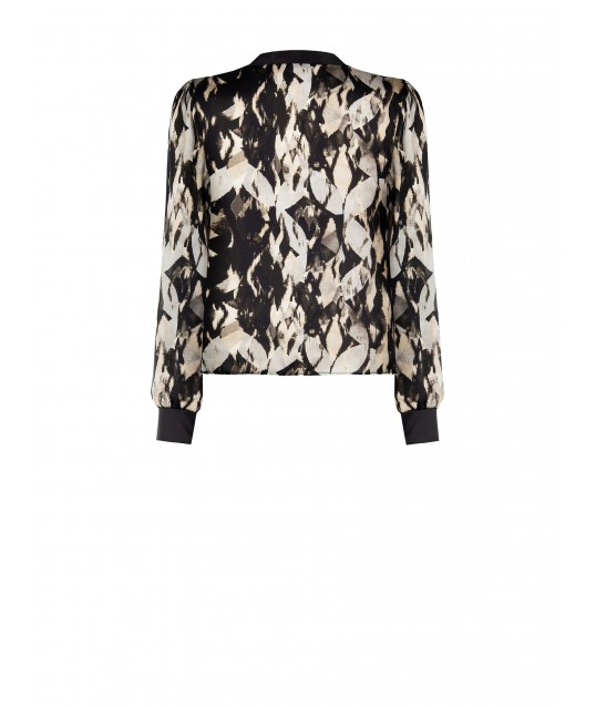 Wide Satin Blouse With Removable Buttons And Chain Rinascimento