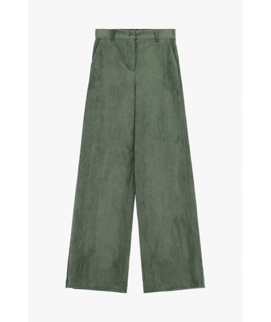 Dixie Velvet Effect Wide Leg Trousers
