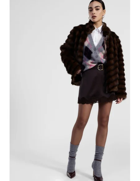 Gonna Corta Con Bordo In Pizzo Ondulato Dixie