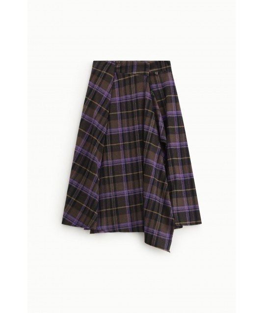 Jupe carrée Dixie à plis asymétriques