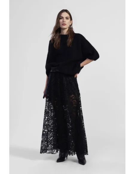 Gonna Lunga In Pizzo Con Effetto Trasparente Dixie