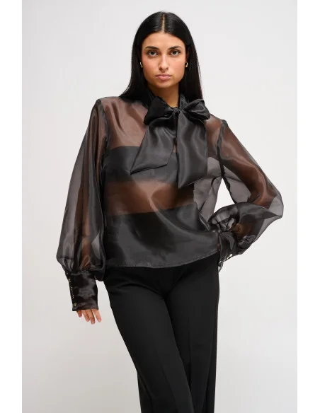 Maryley Semi-Transparent Satin Blouse