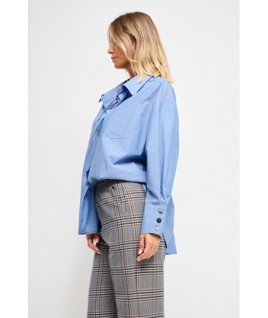 Camicia Over In Cotone Con Laccio Maryley