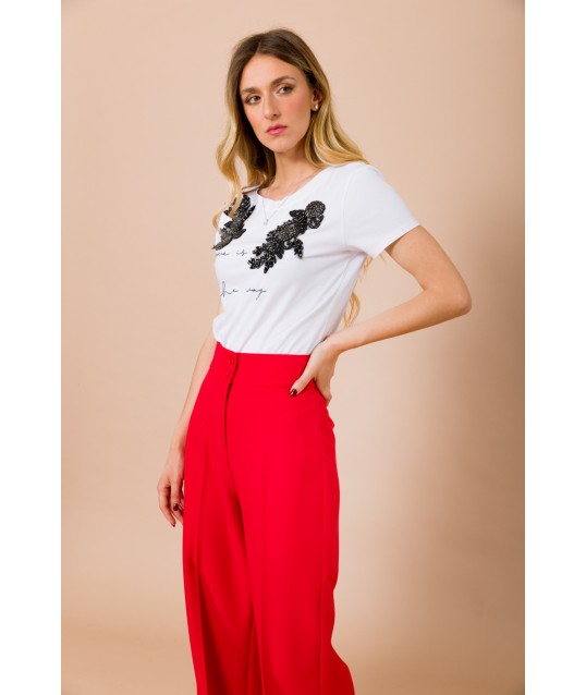 Love Is The Way T-Shirt With Maryley Jewel Appliqués