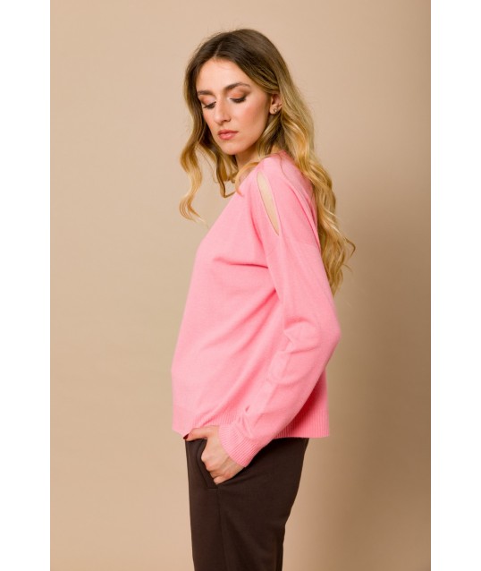 Maglia Scollo A V Con Cut Out Sulle Spalle Maryley